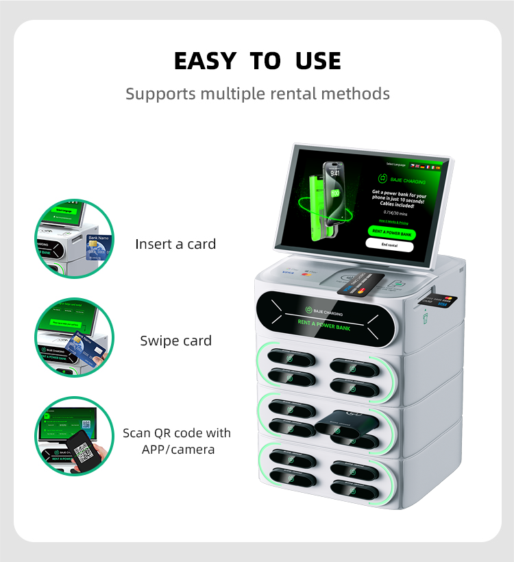 With a stacked built-in POS machine charging cabinet that can be selected with a touchscreen, increasing software interaction customization options, and supporting multiple POS built-in methods.