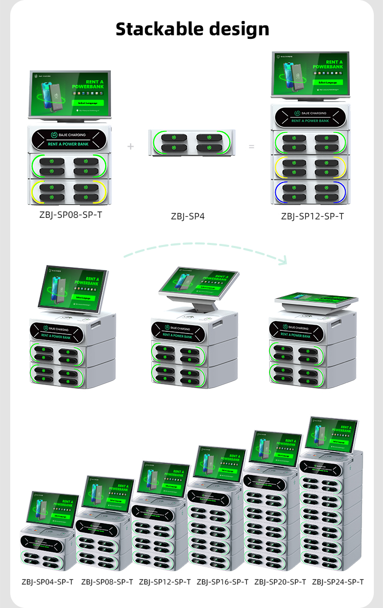 With a stacked credit card rental machine charging cabinet that can be selected with a touchscreen, increasing software interaction customization options, and supporting multiple POS built-in methods.