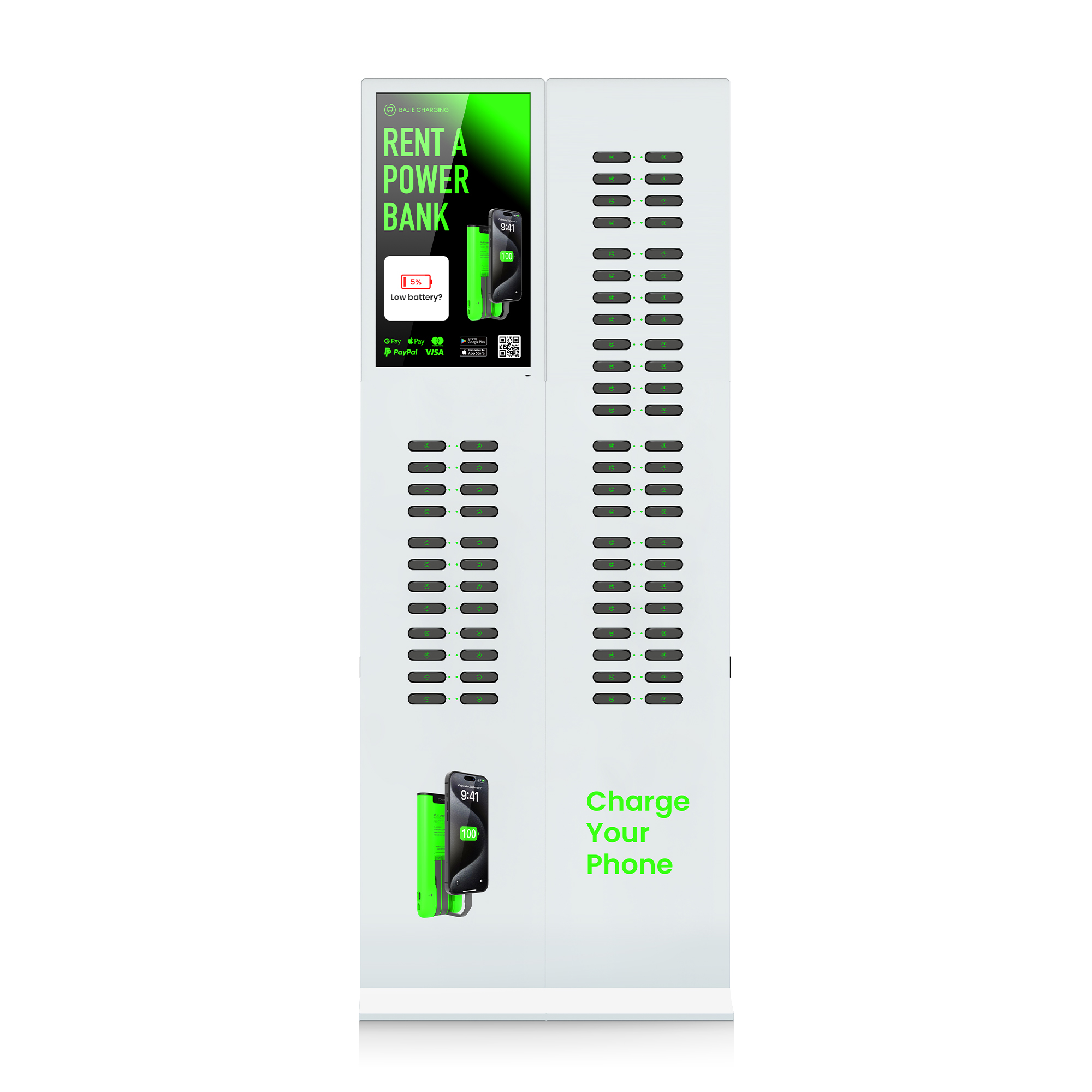 with advertising screen, suitable for places with high traffic , suchas shopping malls, museums.