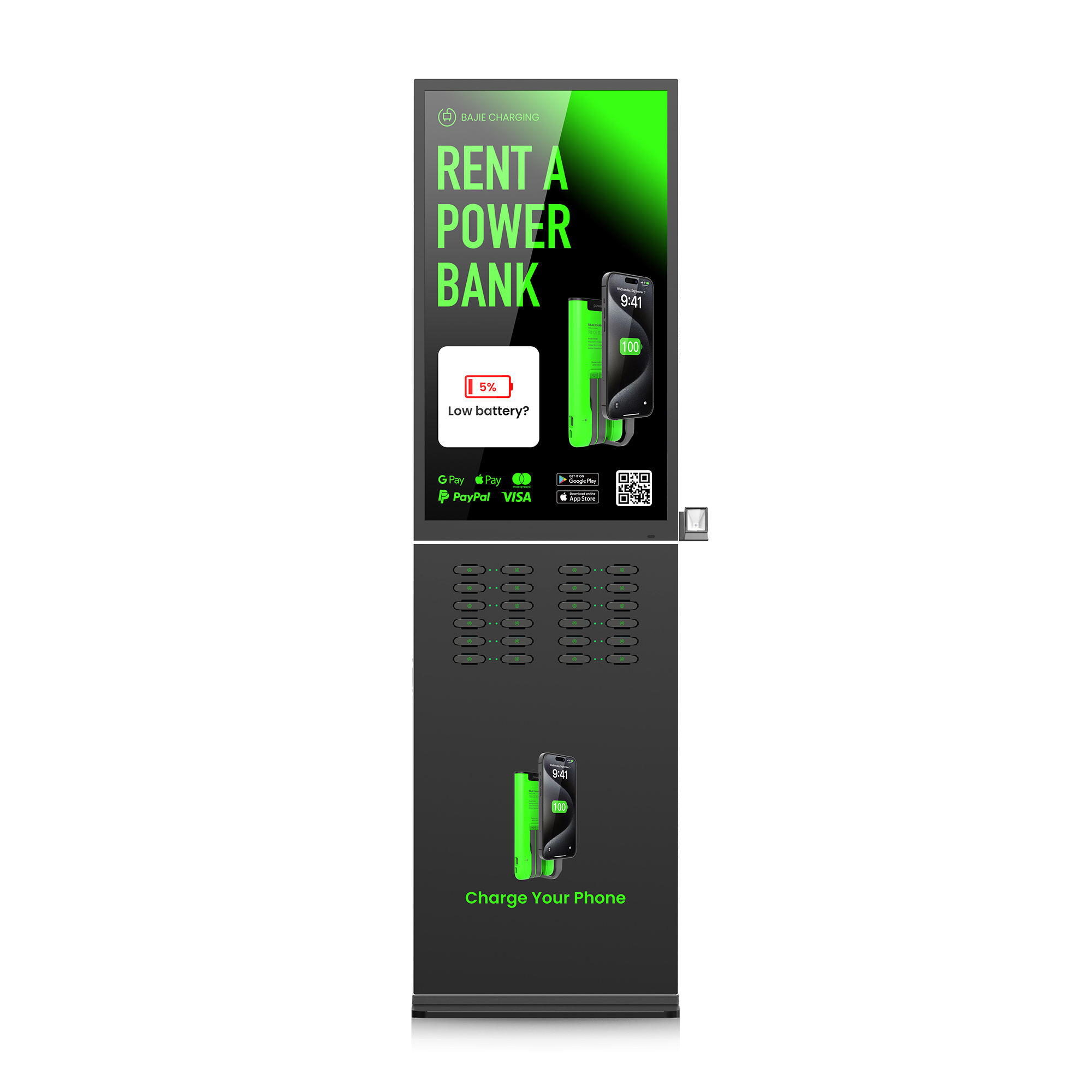 with advertising screen, pos reader,suitable for places with high traffic , suchas shopping malls, museums.