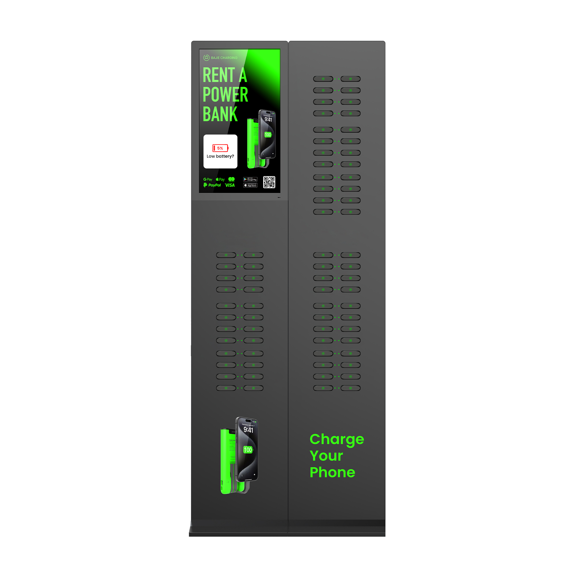 with advertising screen, suitable for places with high traffic , suchas shopping malls, museums.