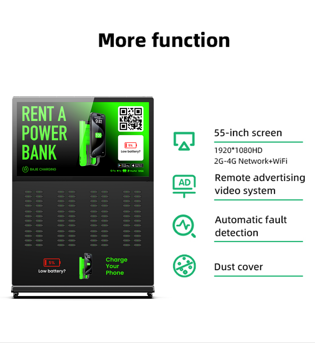 With advertising screen, suitable for places with high traffic , suchas shopping malls, museums.