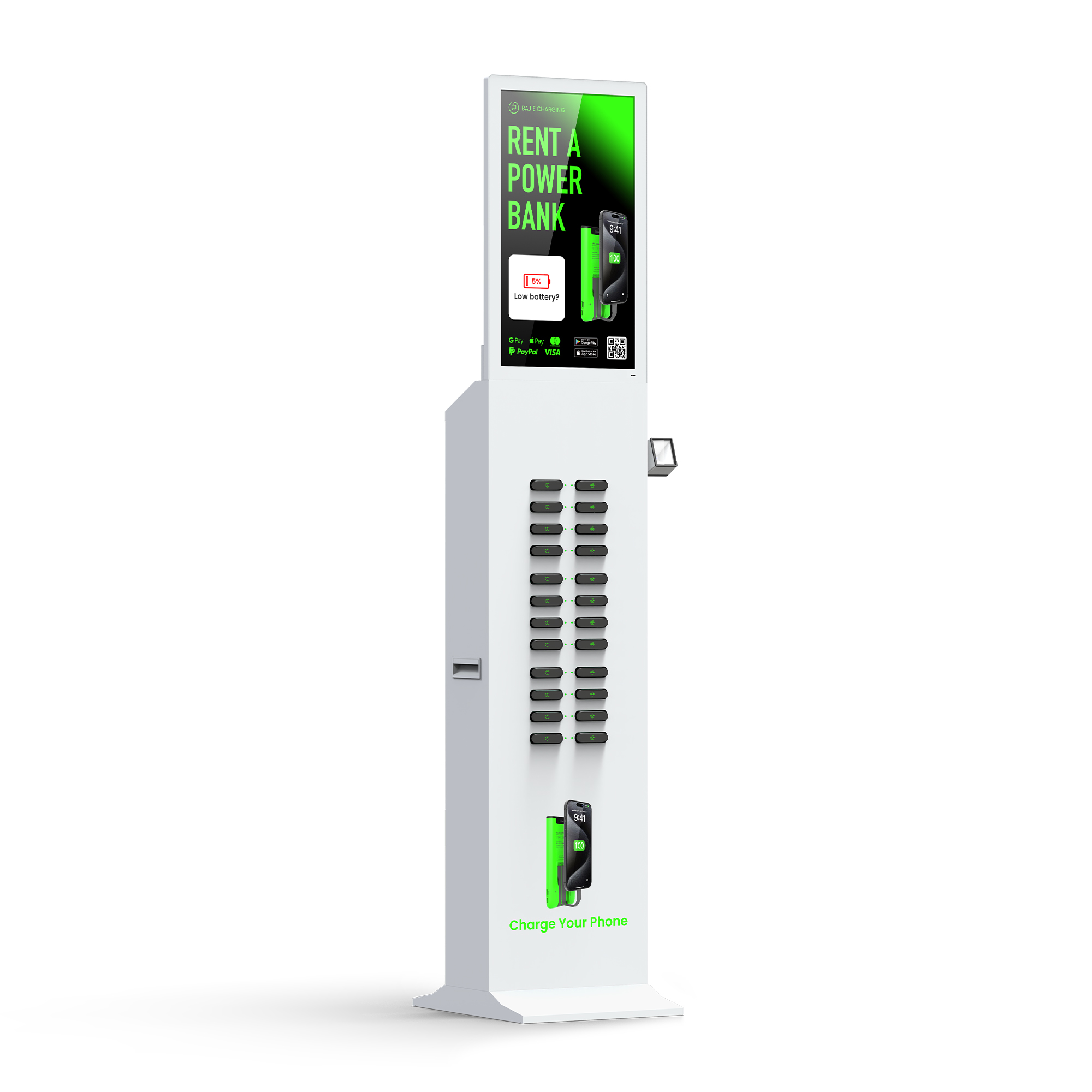 with advertising screen, pos reader,suitable for places with high traffic , suchas shopping malls, museums.