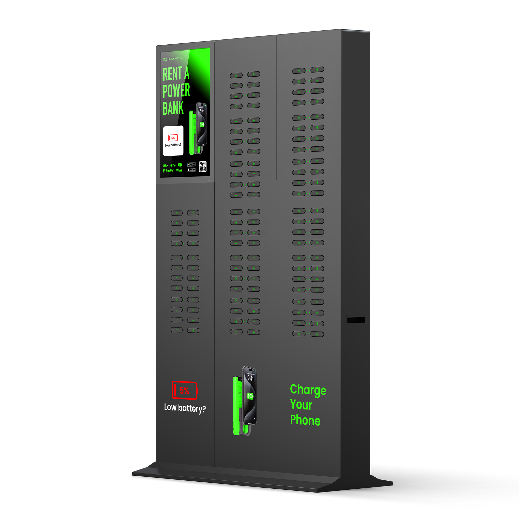 With advertising screen, suitable for places with high traffic , suchas shopping malls, museums.