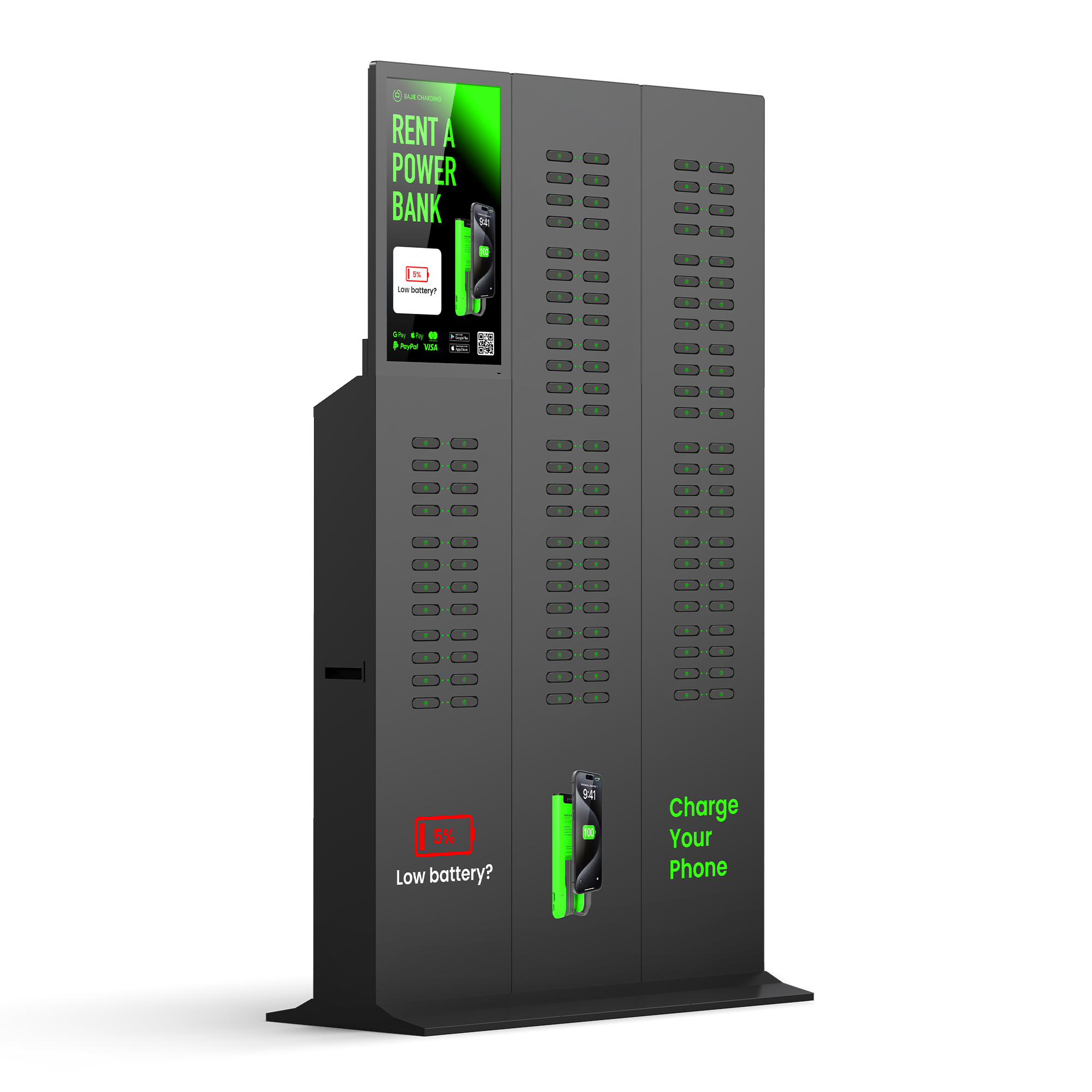 With advertising screen, suitable for places with high traffic , suchas shopping malls, museums.
