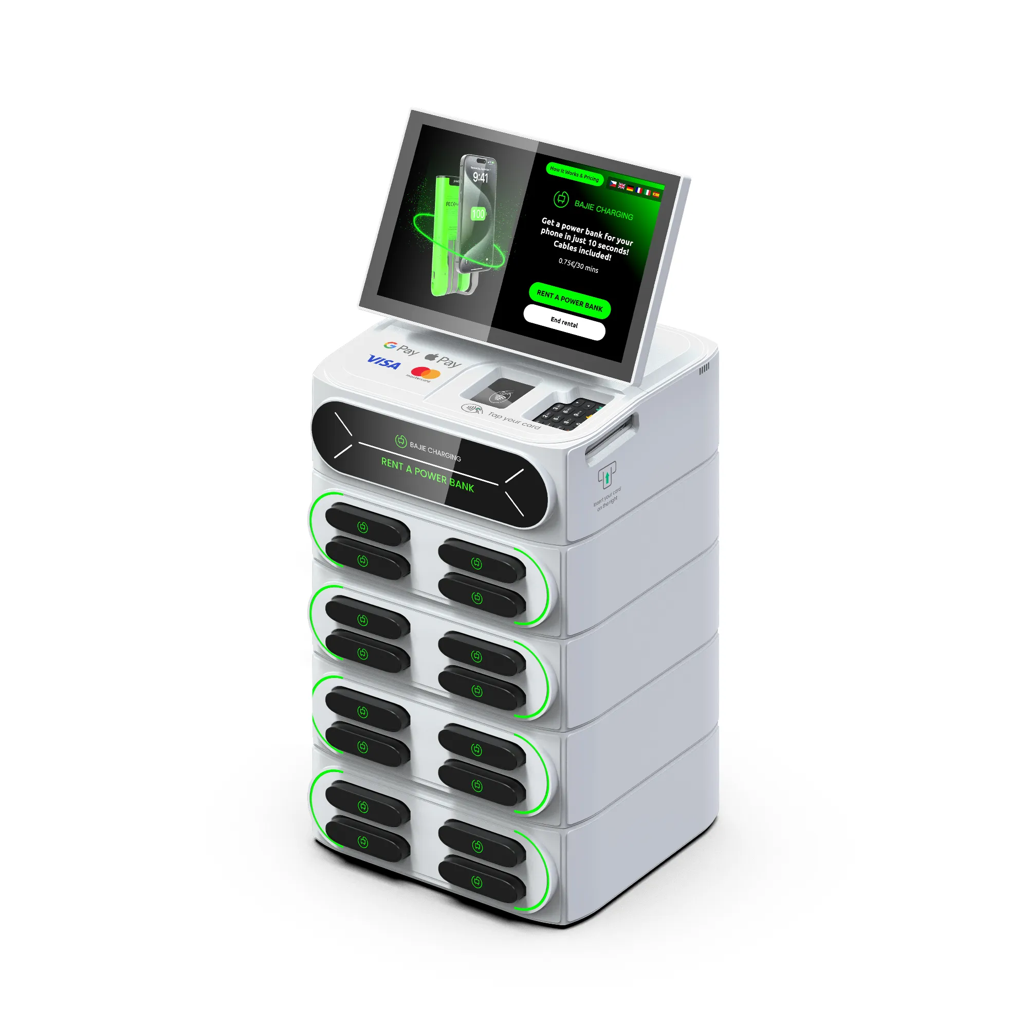 16 - Slot Power Bank Rental + Touch & POS