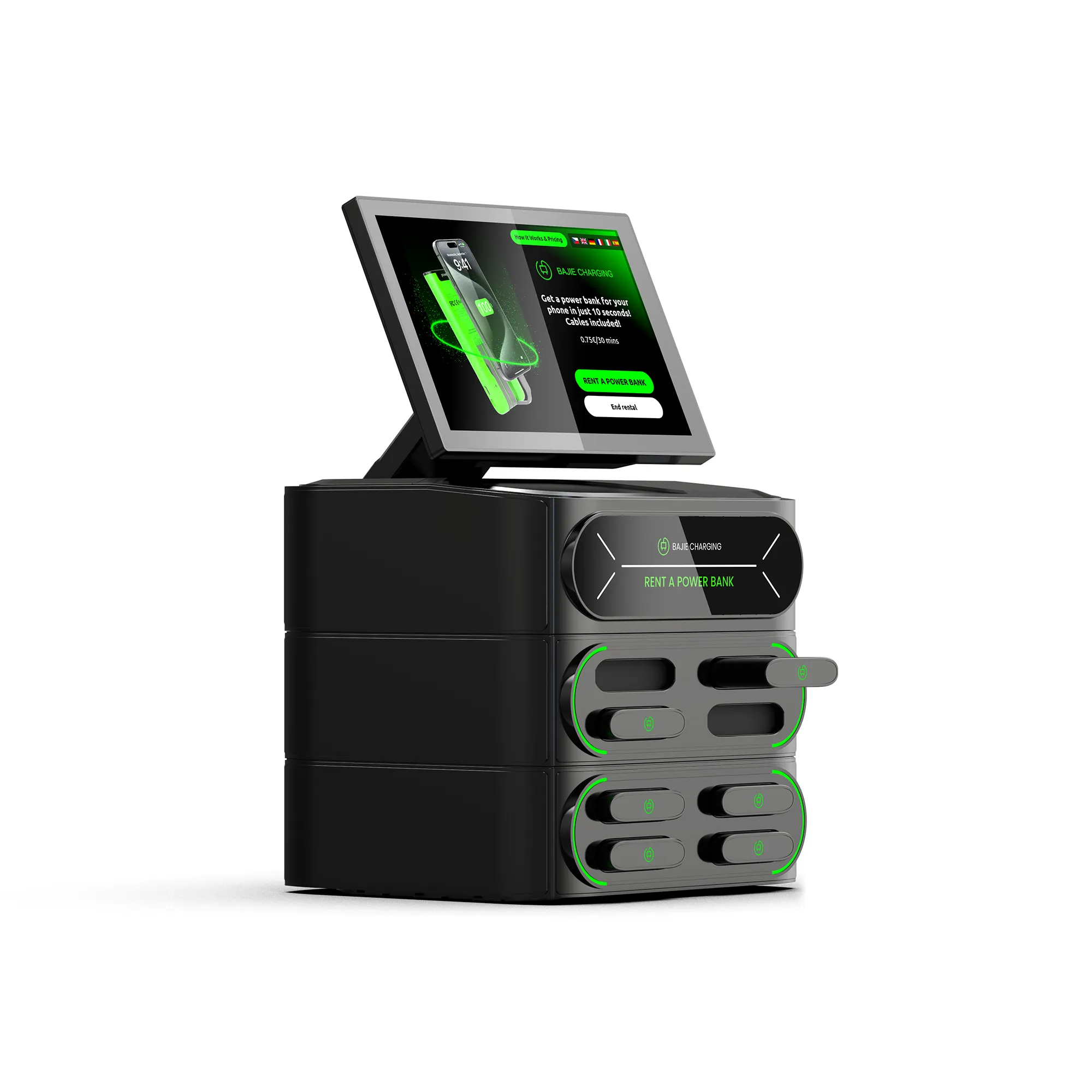 ​​8-Slot Mobile Charging Station + Touch & POS​​
