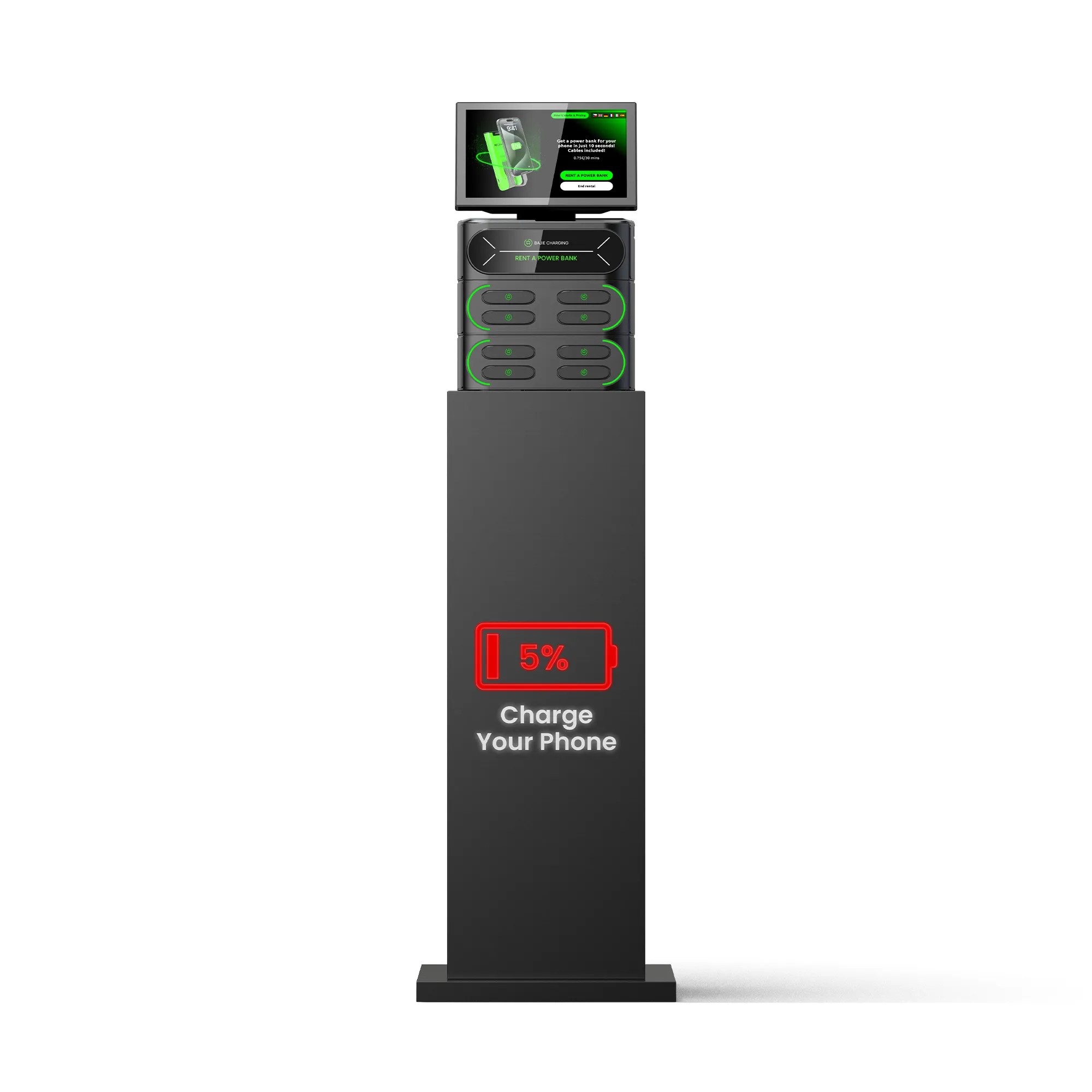 Modular Charging Station Lightbox Display Stand