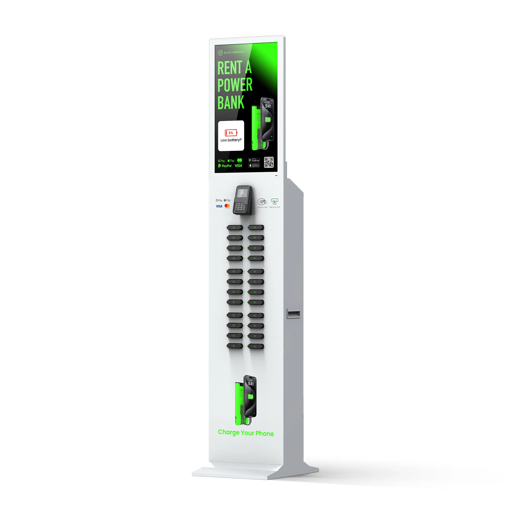 ​​24-Slot Restaurant Cell Phone Charging Station + POS​​