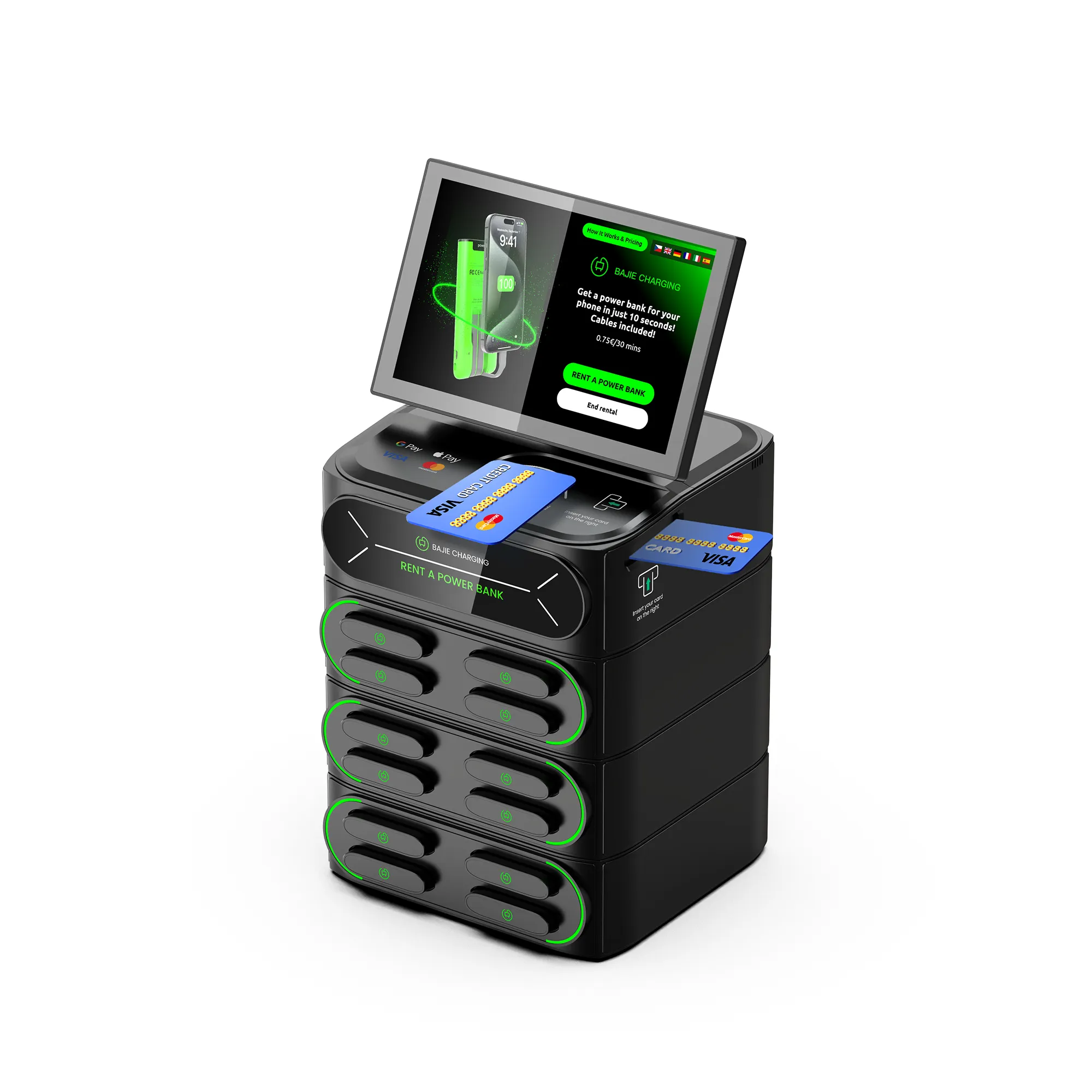 12-Slot Power Bank Station (Touch Screen & POS)