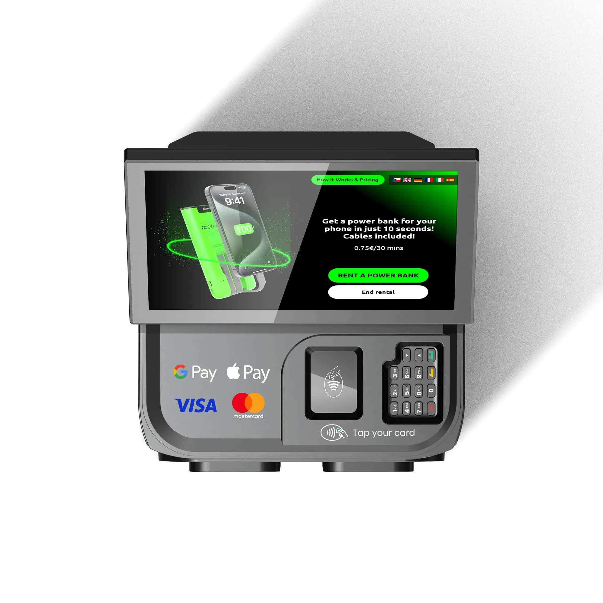 12-Slot Power Bank Station (Touch Screen & POS)