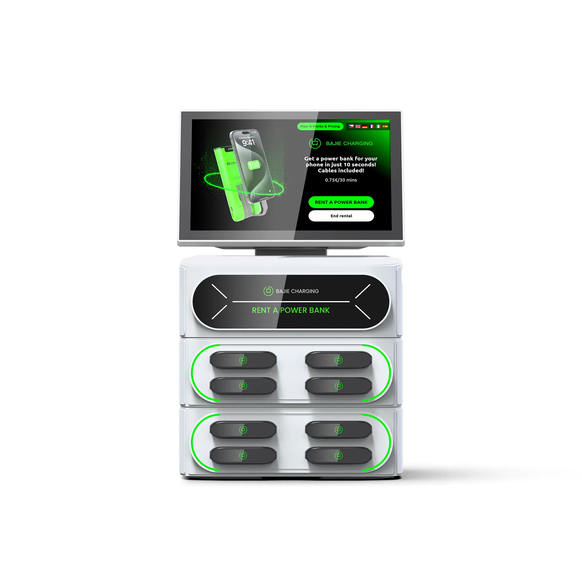 ​​8-Slot Phone Charging Station + Touch & POS​​