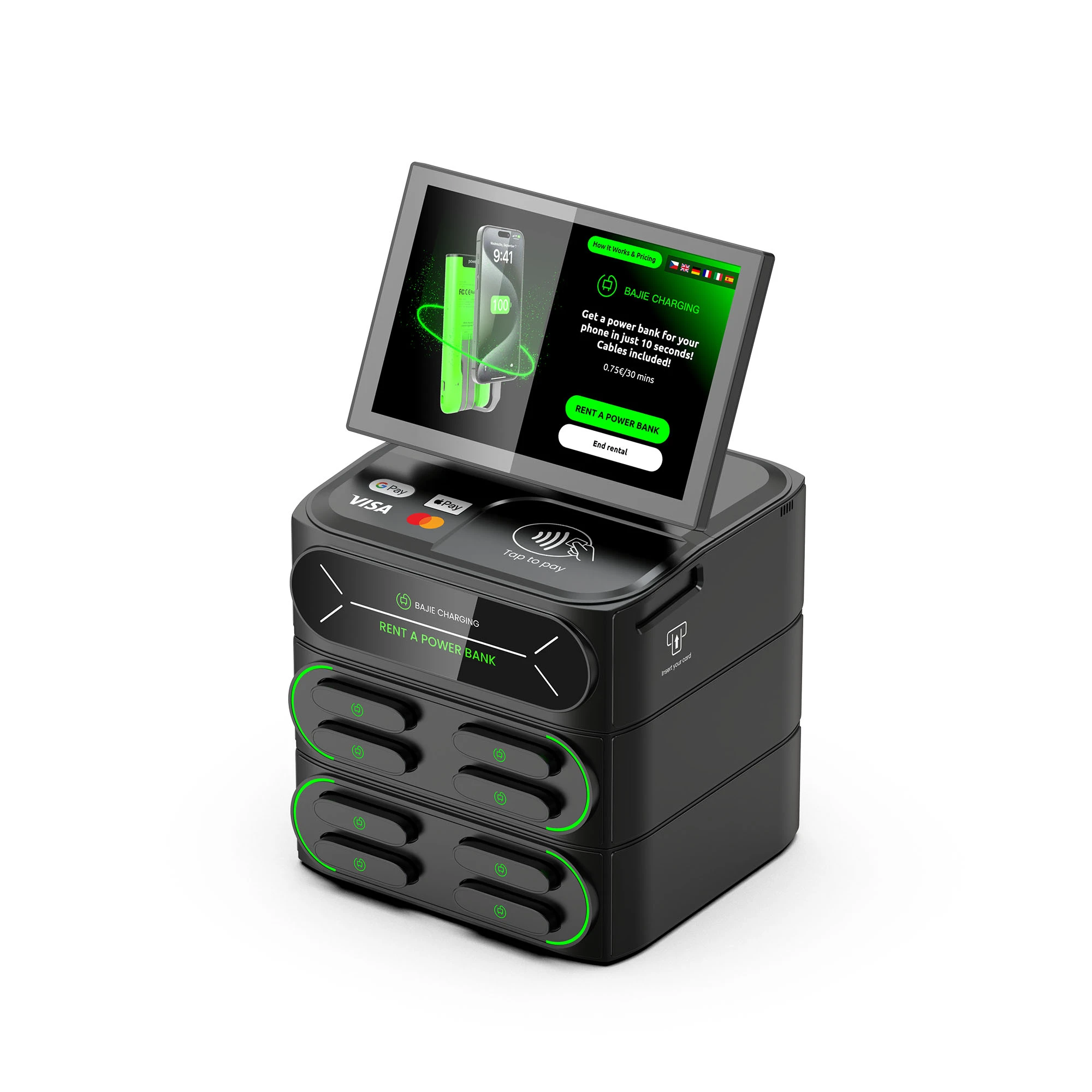 ​​8-Slot Phone Charging Station + Touch & POS​​