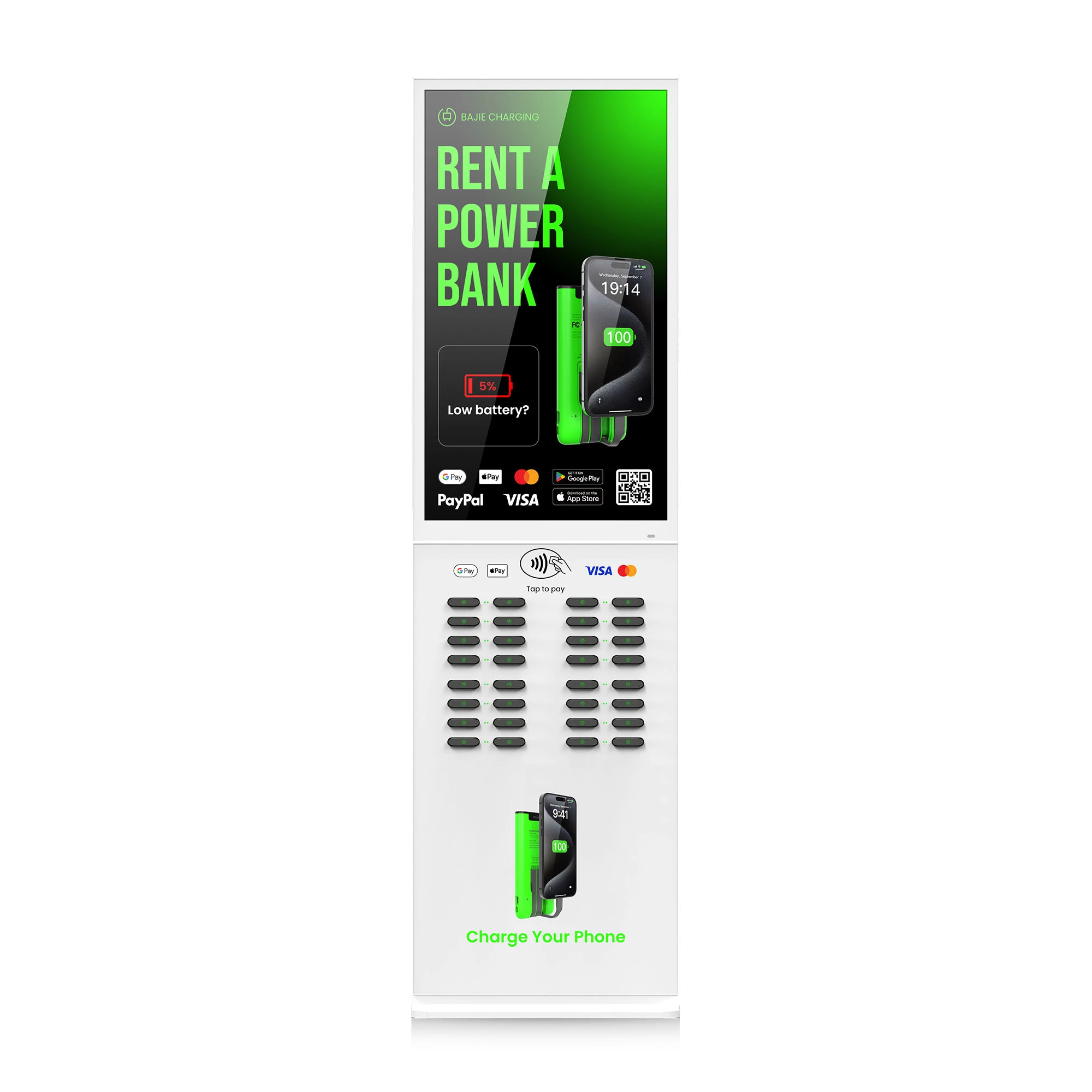 32-Slot Shared Power Bank Station +POS