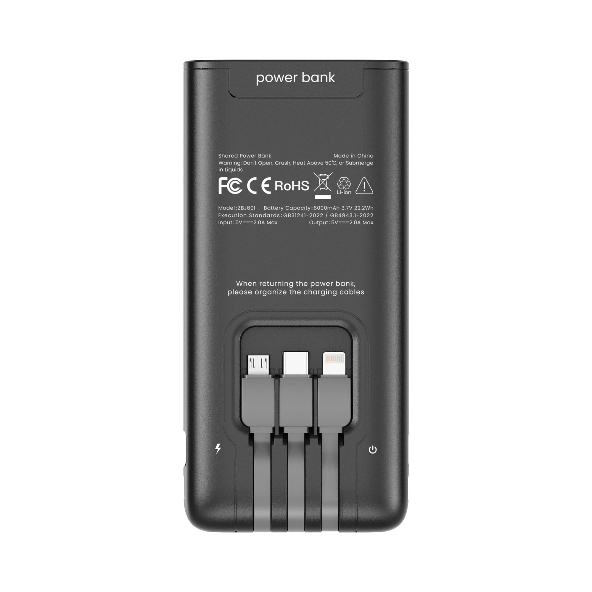 6000mAh LED Logo Power Bank