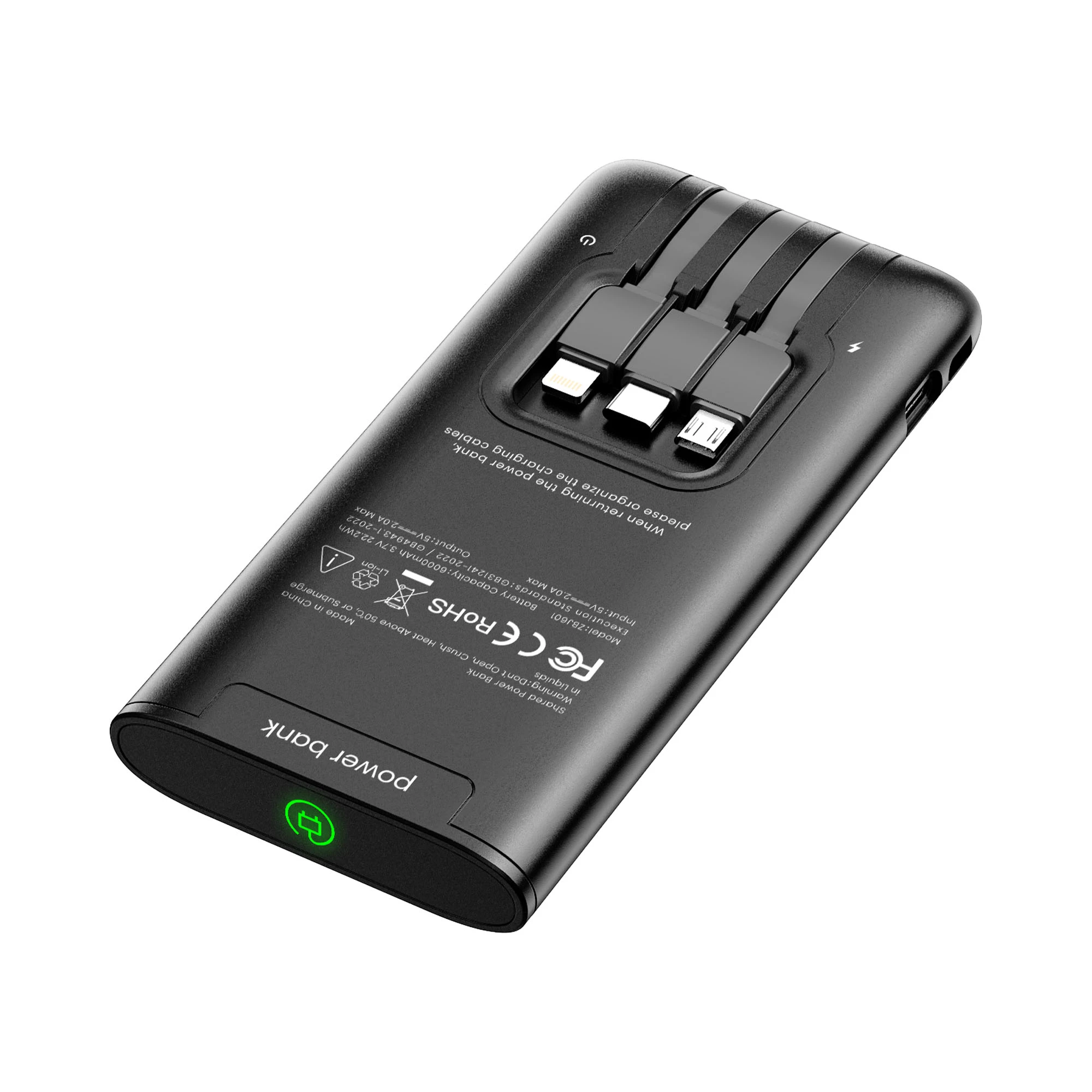 6000mAh LED Logo Power Bank
