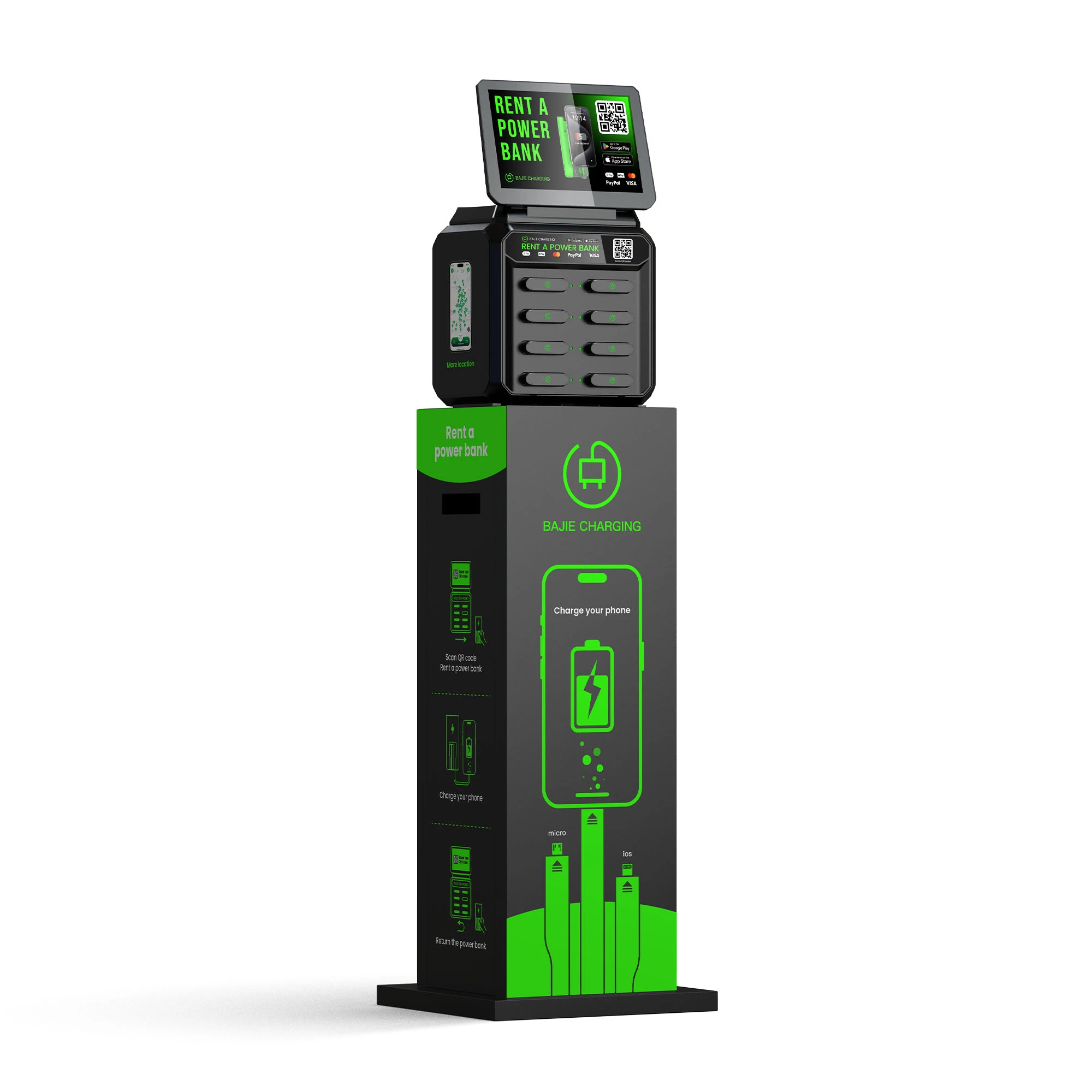 8 Slots Power Bank Station With Screen