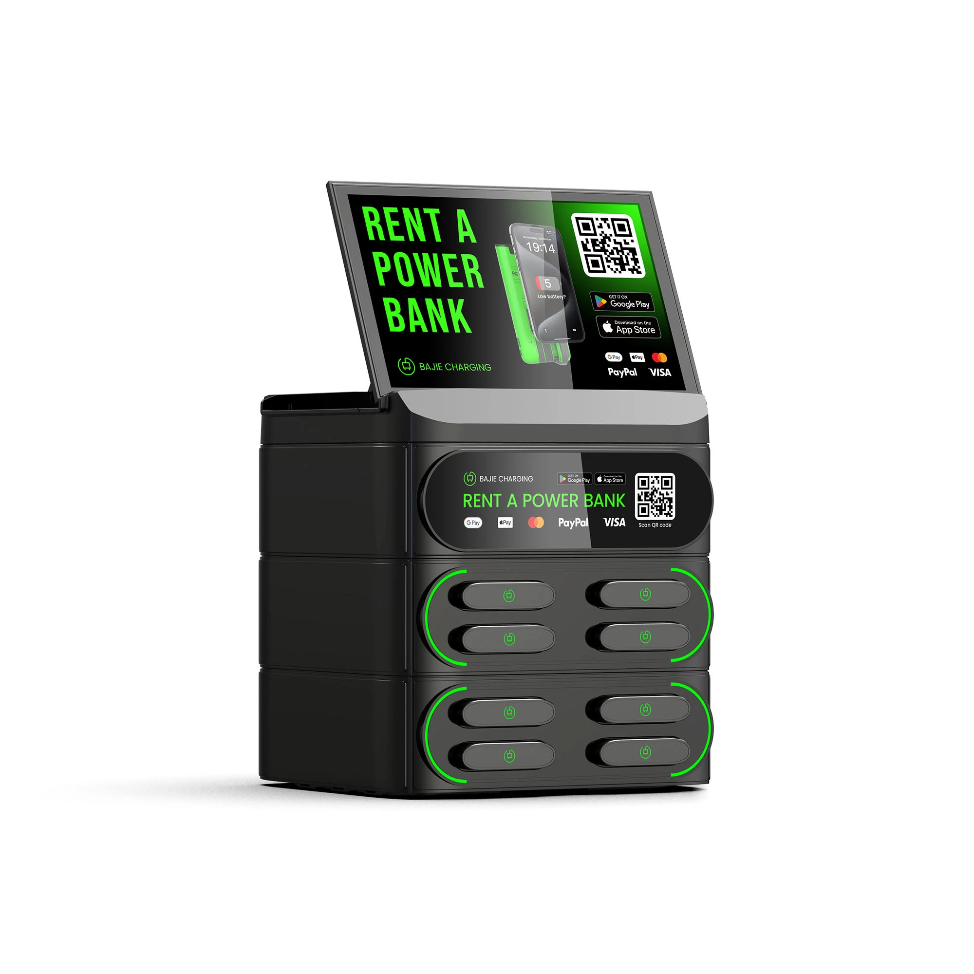 8-Slot Business Stackable Shared Power Bank Station